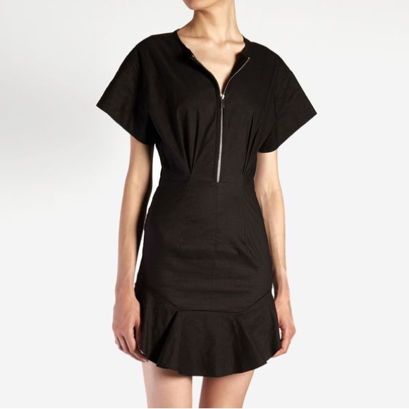 Isabel Marant Etoile Black Zippered Mini Dress Size 8 - Picture 2 of 4